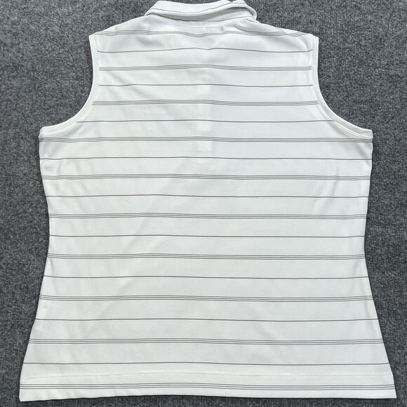 Nike Sleeveless Top Women’s Large Golf White Dri Fit The Players Logo Stripes Lg - Picture 10 of 15